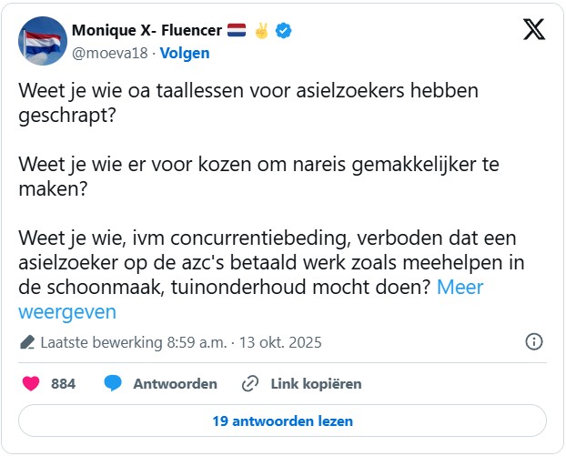 https://x.com/moeva18/status/1977630358838399205?ref_src=twsrc%5Etfw%7Ctwcamp%5Etweetembed%7Ctwterm%5E1977630358838399205%7Ctwgr%5Eb5cbb7b9499909c309a36797505c3f67dc73c58a%7Ctwcon%5Es1_&ref_url=https%3A%2F%2Fopiniez.com%2F2025%2F10%2F14%2Fzonder-een-systeemverandering-blijven-politici-doen-wat-ze-doen%2Fguusberkhout%2F